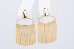 18K Gold Snake Chain Slinky Earrings Dangle Long Heavy 6g+ R3253