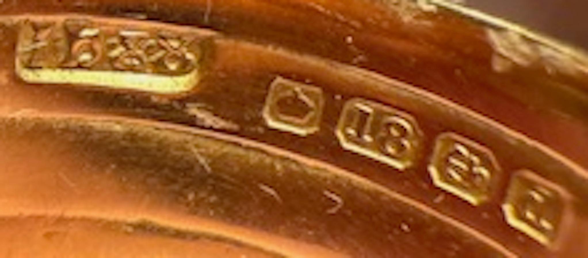 Anello a serpente in oro 18 carati con marchio Birmingham 1903 in vendita 4