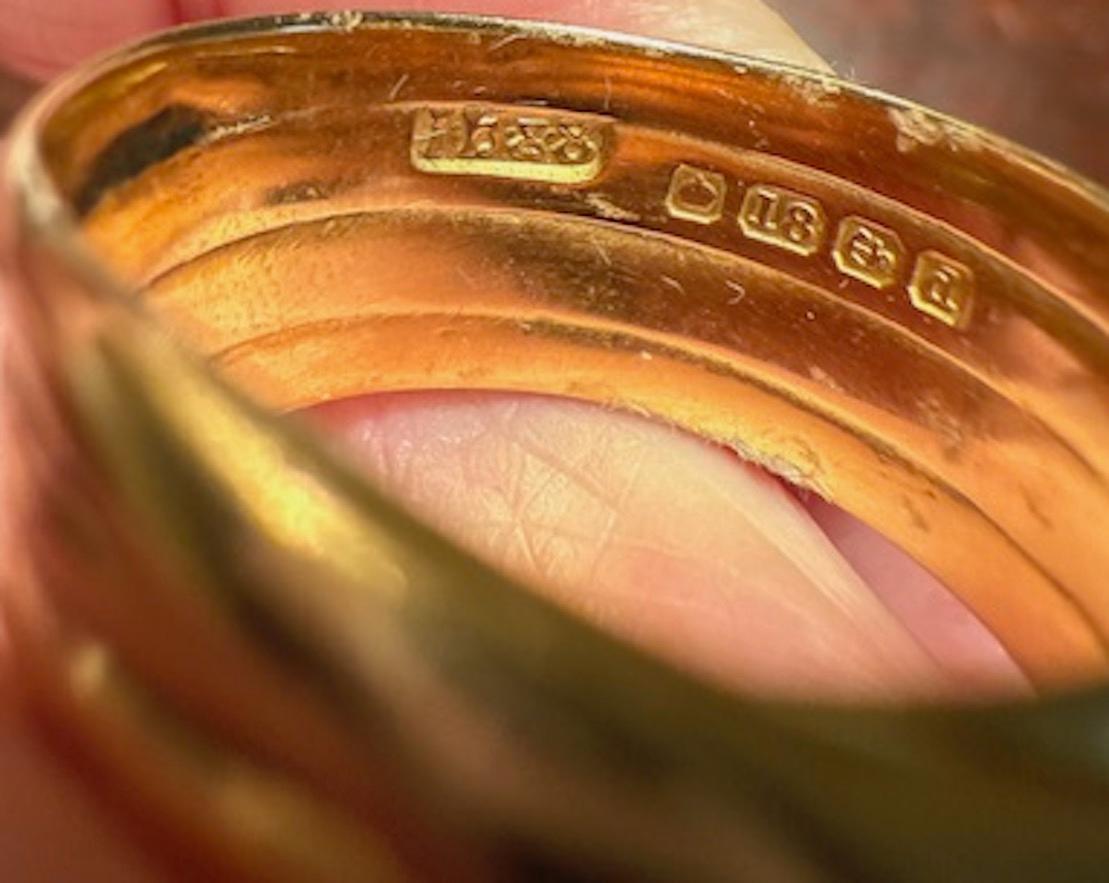 Anello a serpente in oro 18 carati con marchio Birmingham 1903 in vendita 5