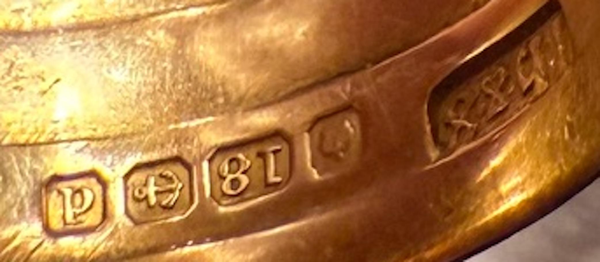 da uomo o donna Anello a serpente in oro 18 carati con marchio Birmingham 1903 in vendita