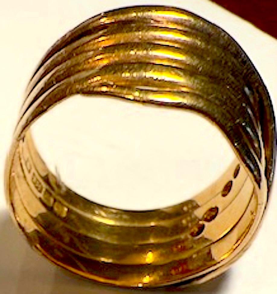 Anello a serpente in oro 18 carati con marchio Birmingham 1903 in vendita 1