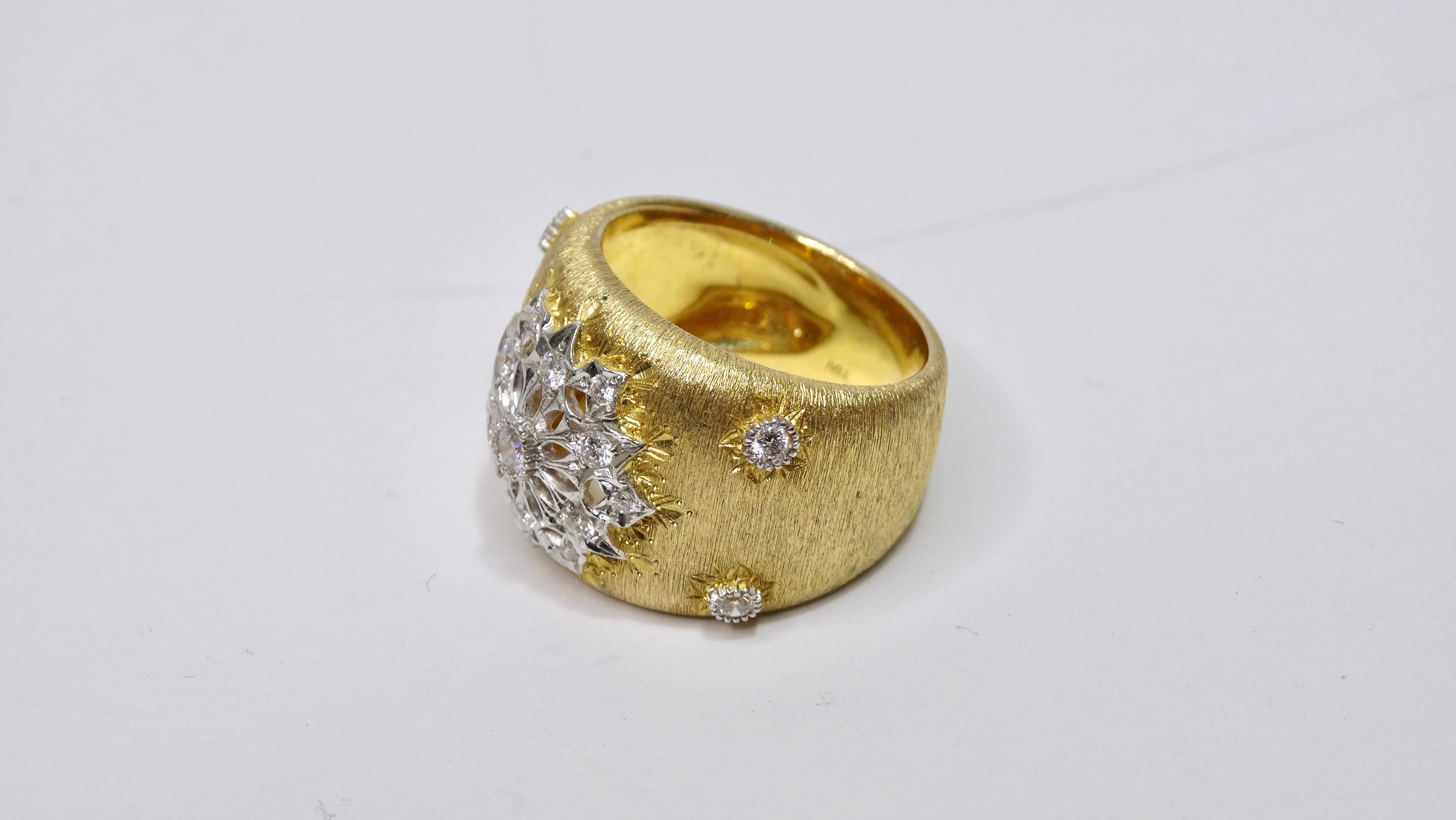 18k Gold 'Snowflake' Chunky Ring In Excellent Condition For Sale In Scottsdale, AZ