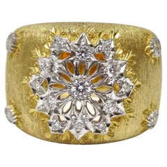 Retro 18k Gold 'Snowflake' Chunky Ring