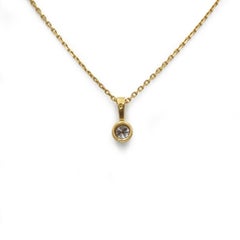 18K Gold Solitaire Pendant Necklace with 0.50ct G VS Diamond
