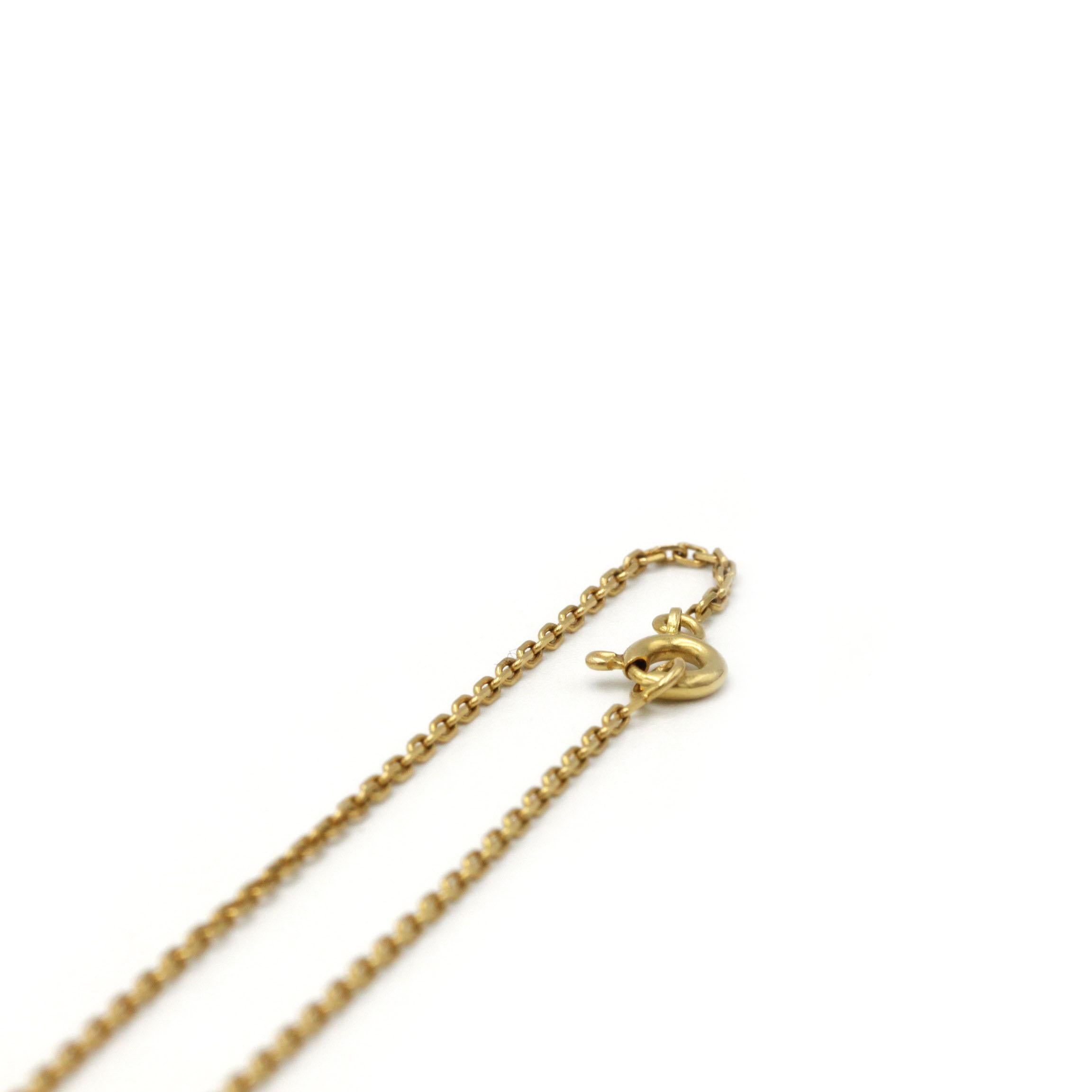 Collier pendentif solitaire en or 18K avec 0.50ct G VS Diamond Pour femmes en vente