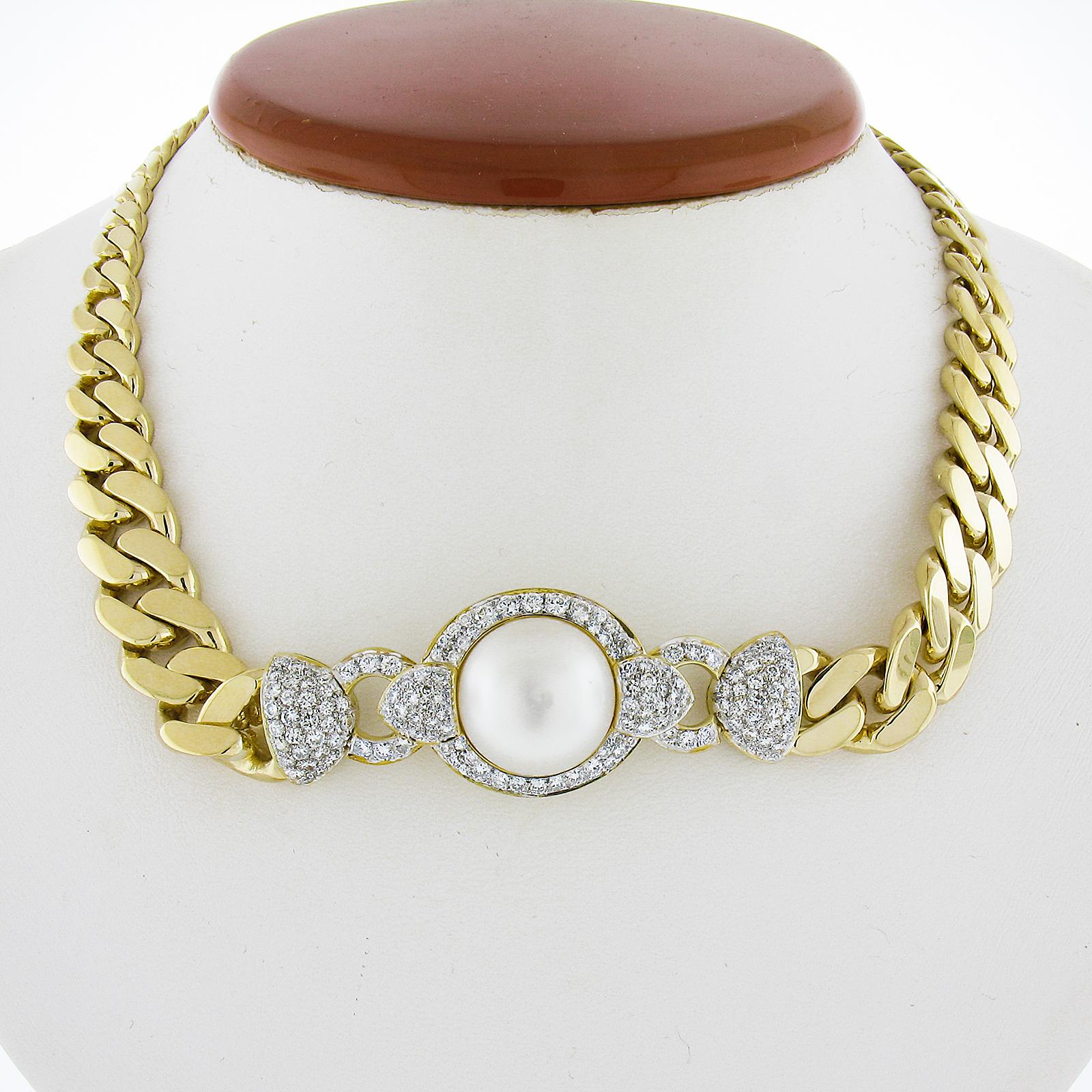Item Details (Necklace)
--Stone(s):--
(1) Genuine Cultured South Sea Pearl - Round Shape - Nice white Color - Nice Luster - 16.7mm (approx.)
Numerous Natural Genuine Diamonds - Round Brilliant Cut - Pave Set - G-I Color - VS1/VS2 Clarity

Material: