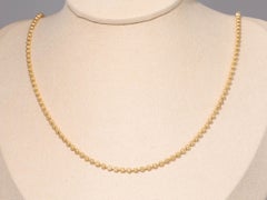 18K Gold Sparkle Bead Long Chain Necklace 23.5" R4550