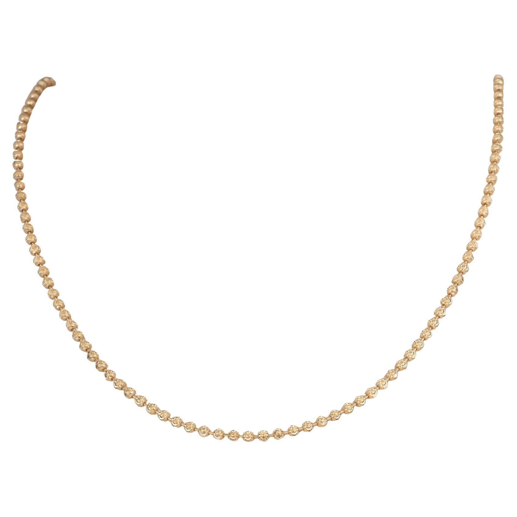 Collana a catena lunga con perline scintillanti in oro 18K da 23,5" R4550 in vendita