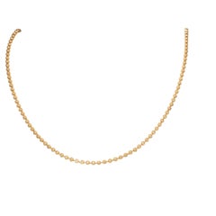 18K Gold Sparkle Bead Long Chain Necklace 23.5" R4550