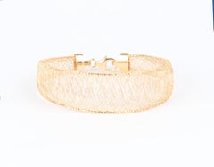 Bracelet rigide en or 18 carats, fin et scintillant, en tressage de fils d'or, 5 g+, R2124