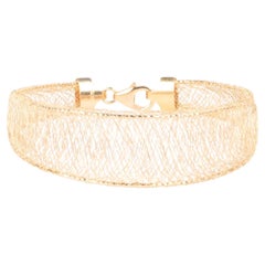 Bracelet rigide en or 18 carats, fin et scintillant, en tressage de fils d'or, 5 g+, R2124