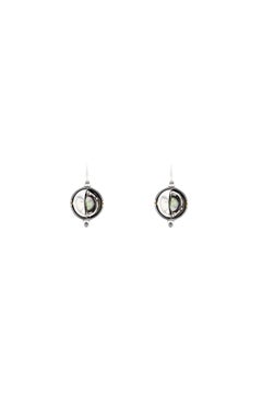 18 Karat Gold Sphere Earrings Tahiti Pearls by Elie Top
