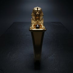 18k Gold Sphinx Black Diamond Ring by Oltremare Gioielli, Made in Italy