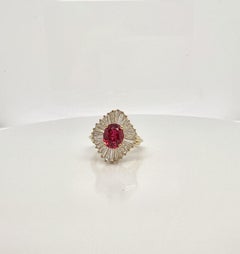 18k Gold, Spinel, And Diamond Ring