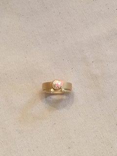 Spirit Sun Diamond Engagement Ring and Wedding Band, 18 Karat Gold