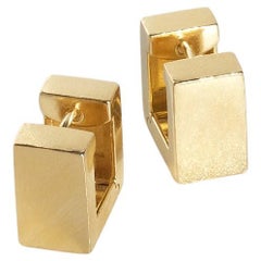 18K Gold Quadratische Ohrringe Huggies