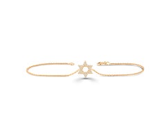 18K Gold 0.18 Ct Star of David Diamond Bracelet