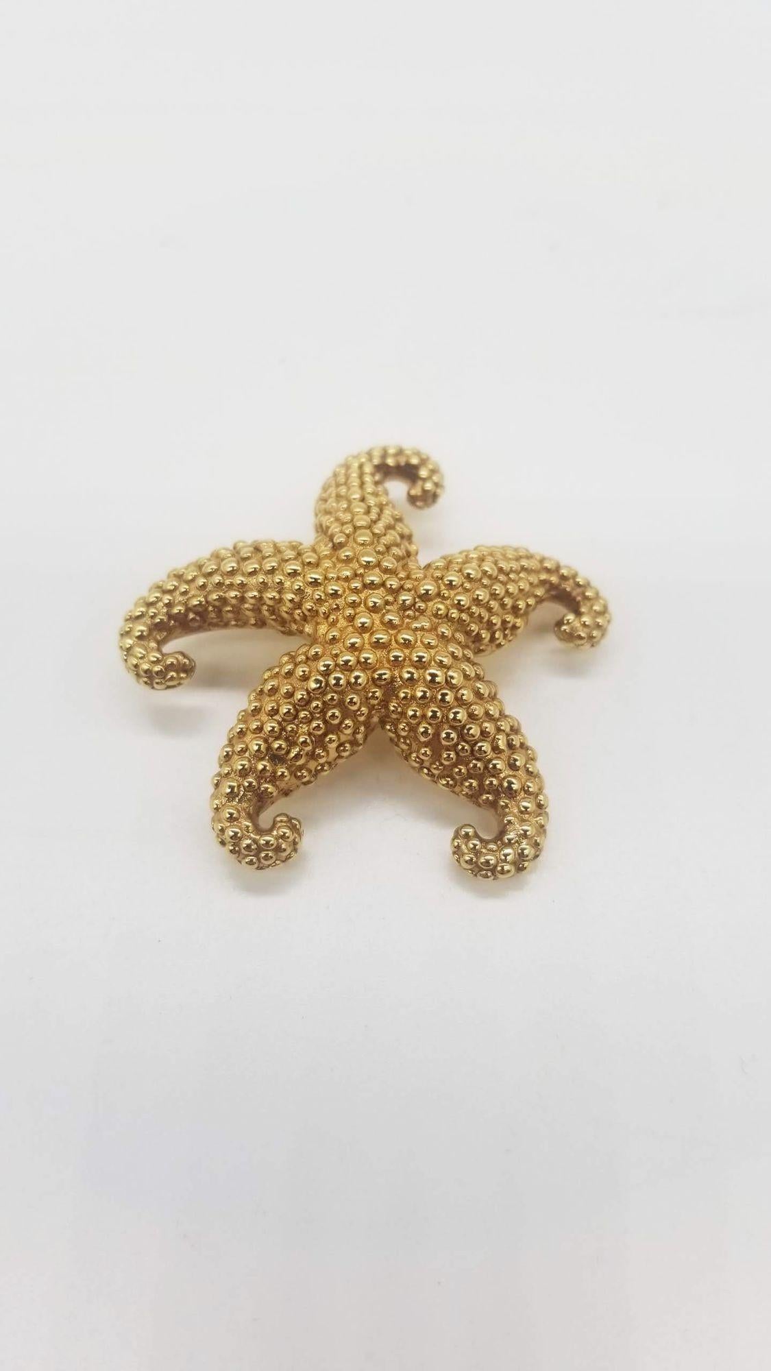 Late 20th Century 18K Gold Starfish Pin Brooch by Aya Azrielant For Sale