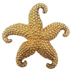 Vintage 18K Gold Starfish Pin Brooch by Aya Azrielant