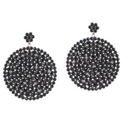 18K Gold & Sterling Silver 0.45 Cttw Spinel and Diamond Drop Earrings