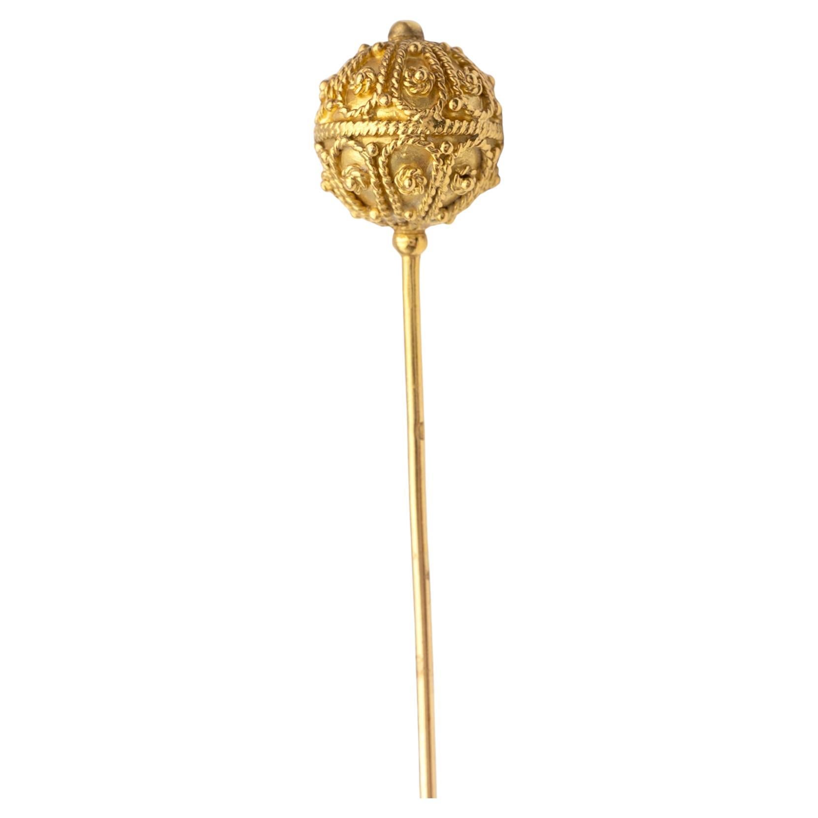 18K Yellow Gold Stick Pin