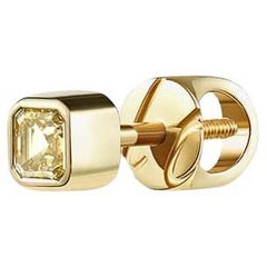 Ohrstecker aus 18 Karat Gold mit gelbem Diamanten im Ascherschliff