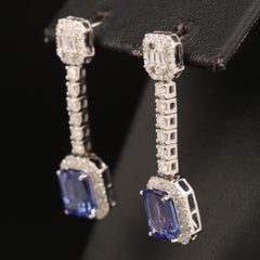 18K Gold Tanzanite Earring Set, Tanzanite and Diamond Earrings for Women