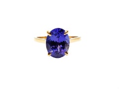 18K Gold Tanzanite Ring 2.53 Ct Natural Tanzanite Solitaire Engagement Ring