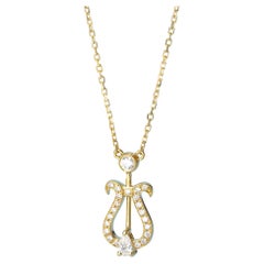 Collier Lyre à bulles en or 18K avec diamants naturels