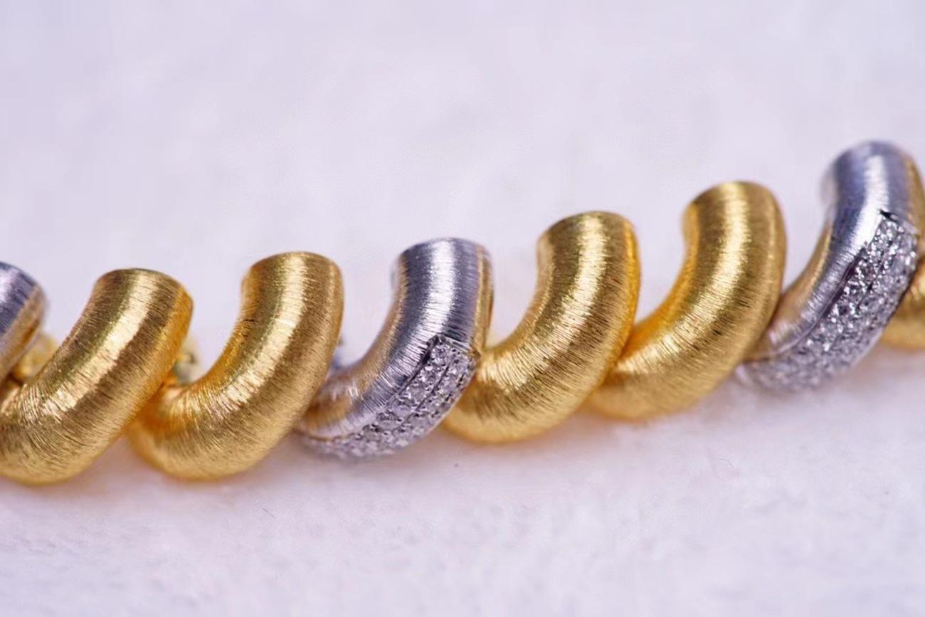 da uomo o donna Bracciale con bobina telefonica in oro 18K e diamanti in vendita