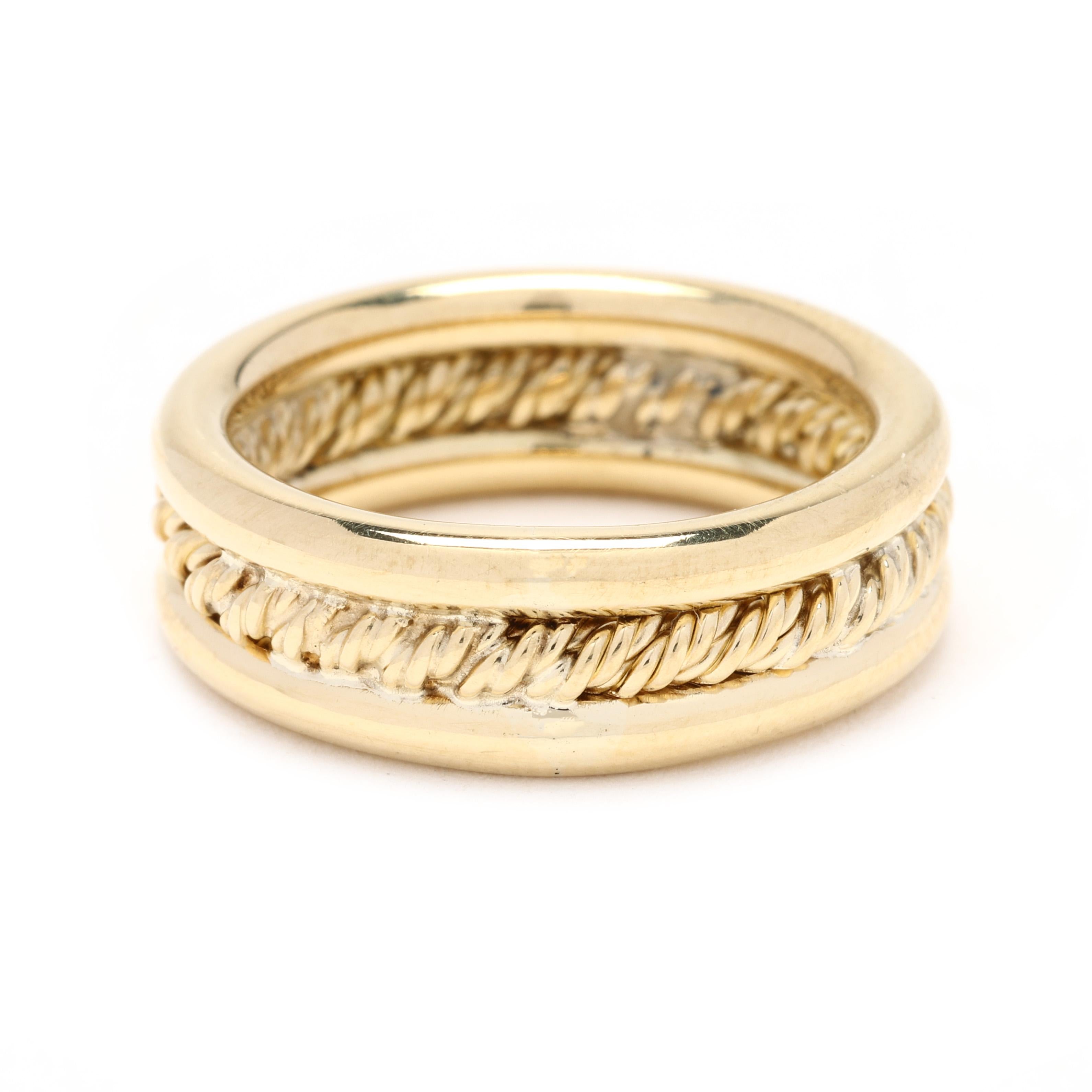 Celebrate your special moments with our 18k Gold Thick Twisted Band Ring, a unique and elegant choice for a wedding band. Crafted in luxurious yellow gold and designed for ring size 6, this exquisite band features a thick, twisted design that