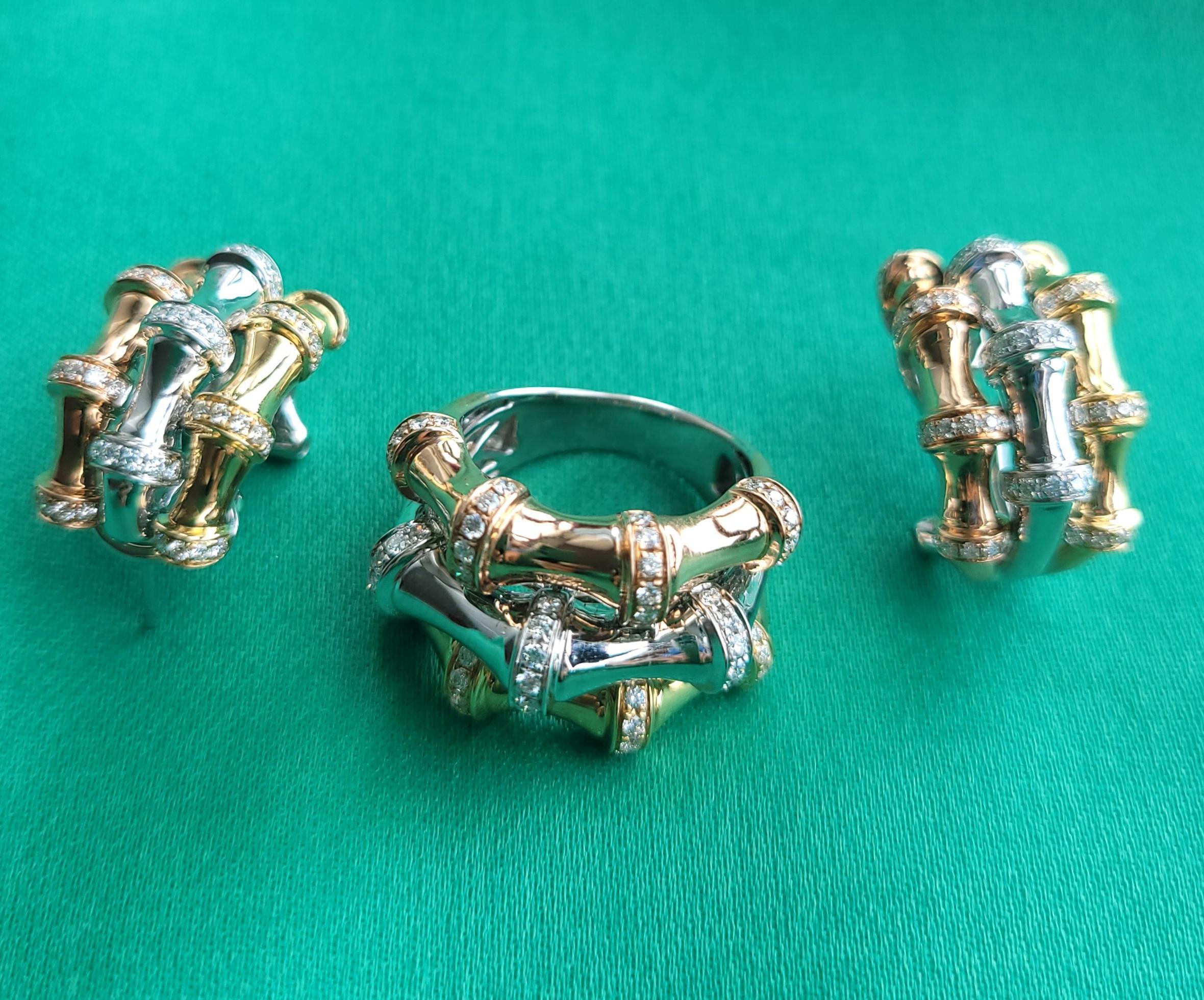 DREIFARBIGER 18K GOLD BAMBUS DIAMANTEN SIGNATURRING

Das charakteristische Bambusdesign von ALTHOFF JEWELERY wurde in diesem fabelhaften Ring neu interpretiert. 
Lass dich von diesem Talismanring beschützen. Ausgestattet mit 70 RUNDEN DIAMONEN,