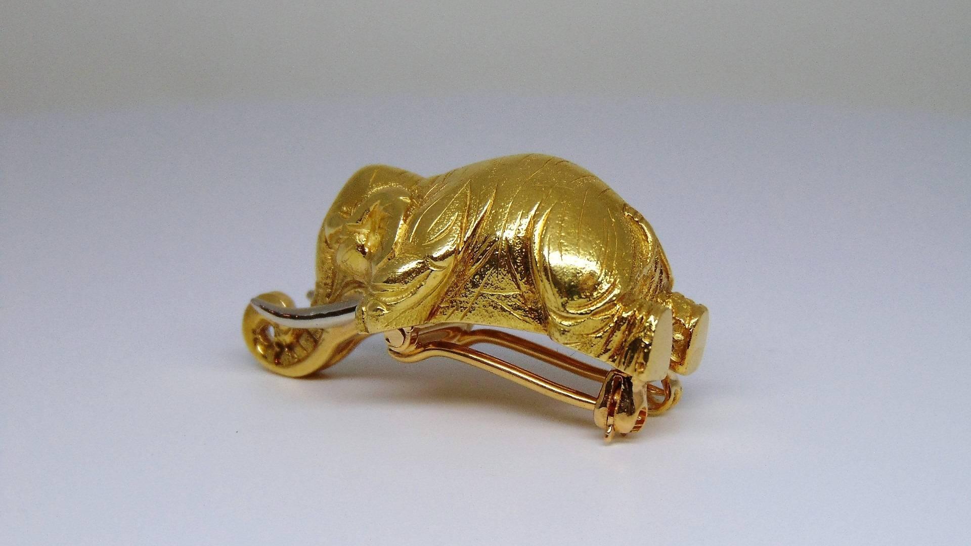 Super RARE brooch! The client's grandparents commissioned Tiffany & Co in NYC to make this Elephant brooch because they were Republicans and fans of President Eisenhower! No matter your politcal stance, it's a cool story and a totally unique piece.