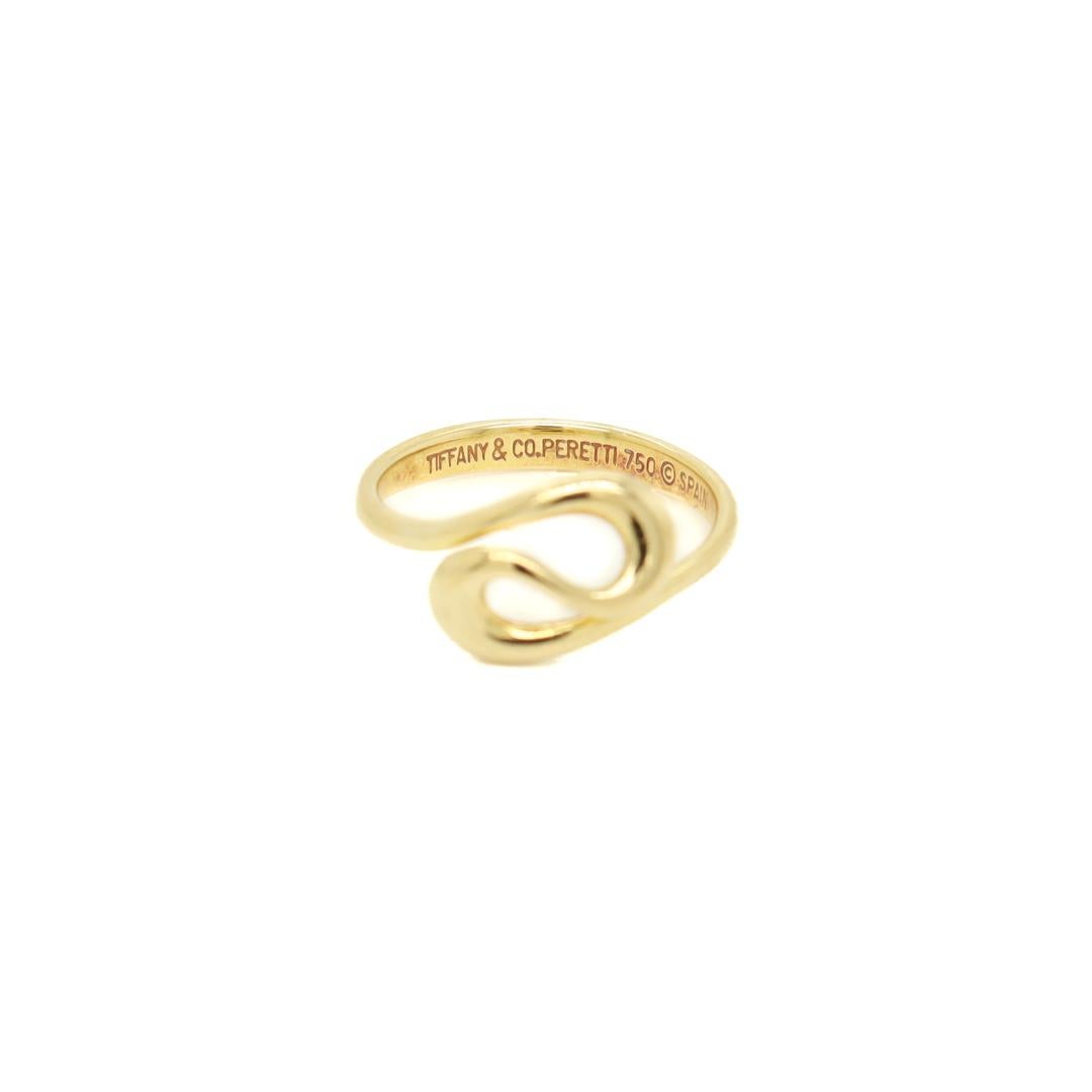 18K Gold Tiffany & Co. Elsa Peretti Open Wave Ring For Sale 2