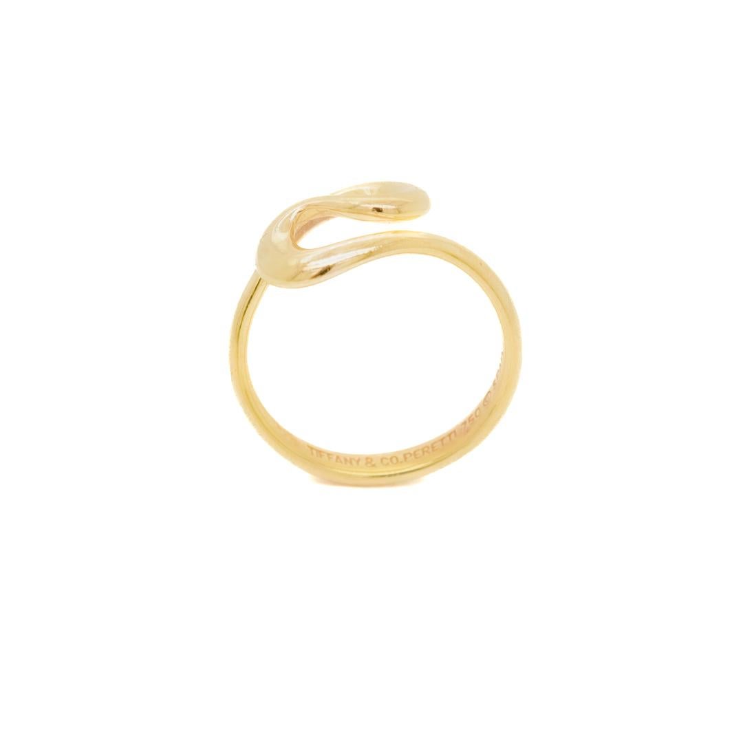18K Gold Tiffany & Co. Elsa Peretti Open Wave Ring For Sale 3