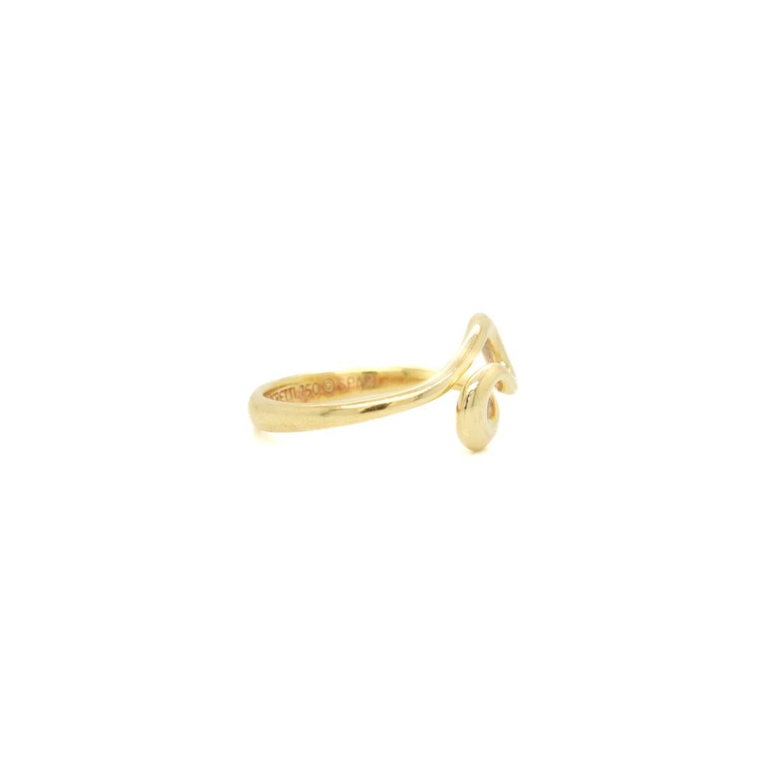 18K Gold Tiffany & Co. Elsa Peretti Open Wave Ring For Sale 2