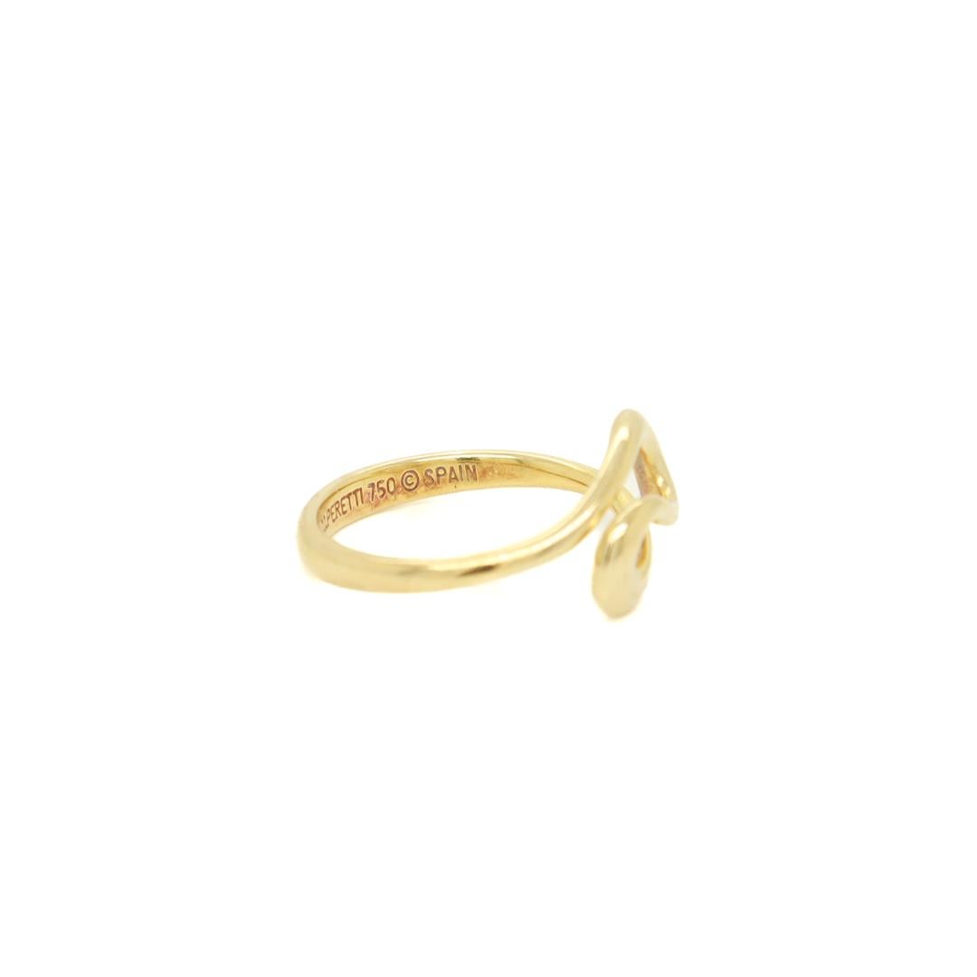18K Gold Tiffany & Co. Elsa Peretti Open Wave Ring For Sale 1