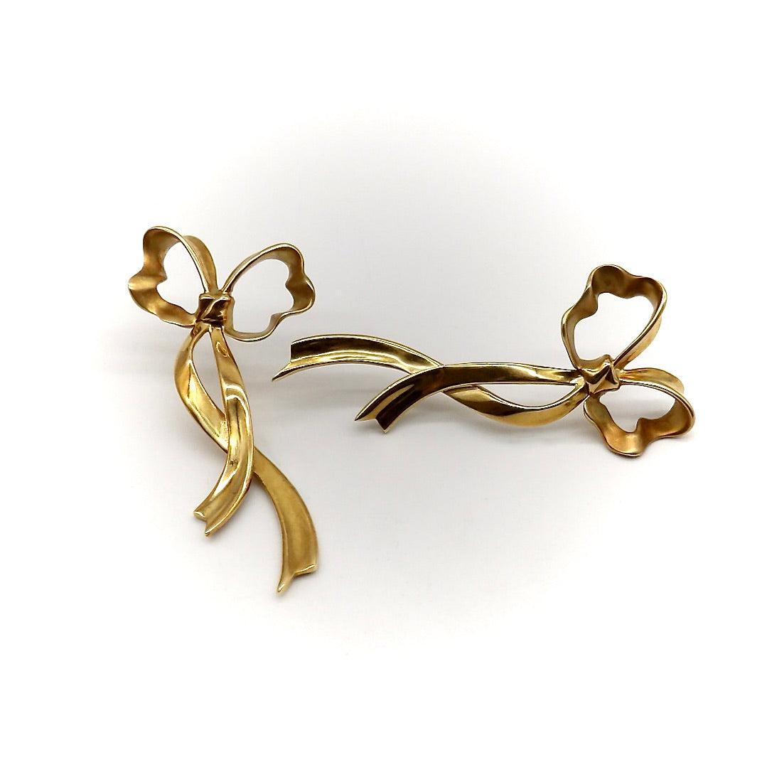 tiffany gold bow earrings