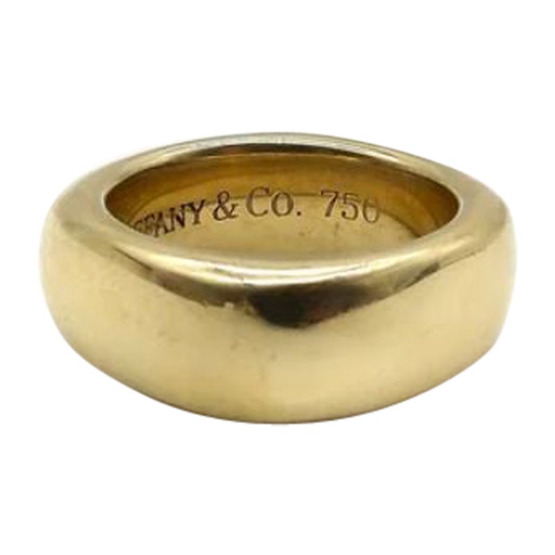 18K Gold Tiffany 
Co. Thick Squared Band