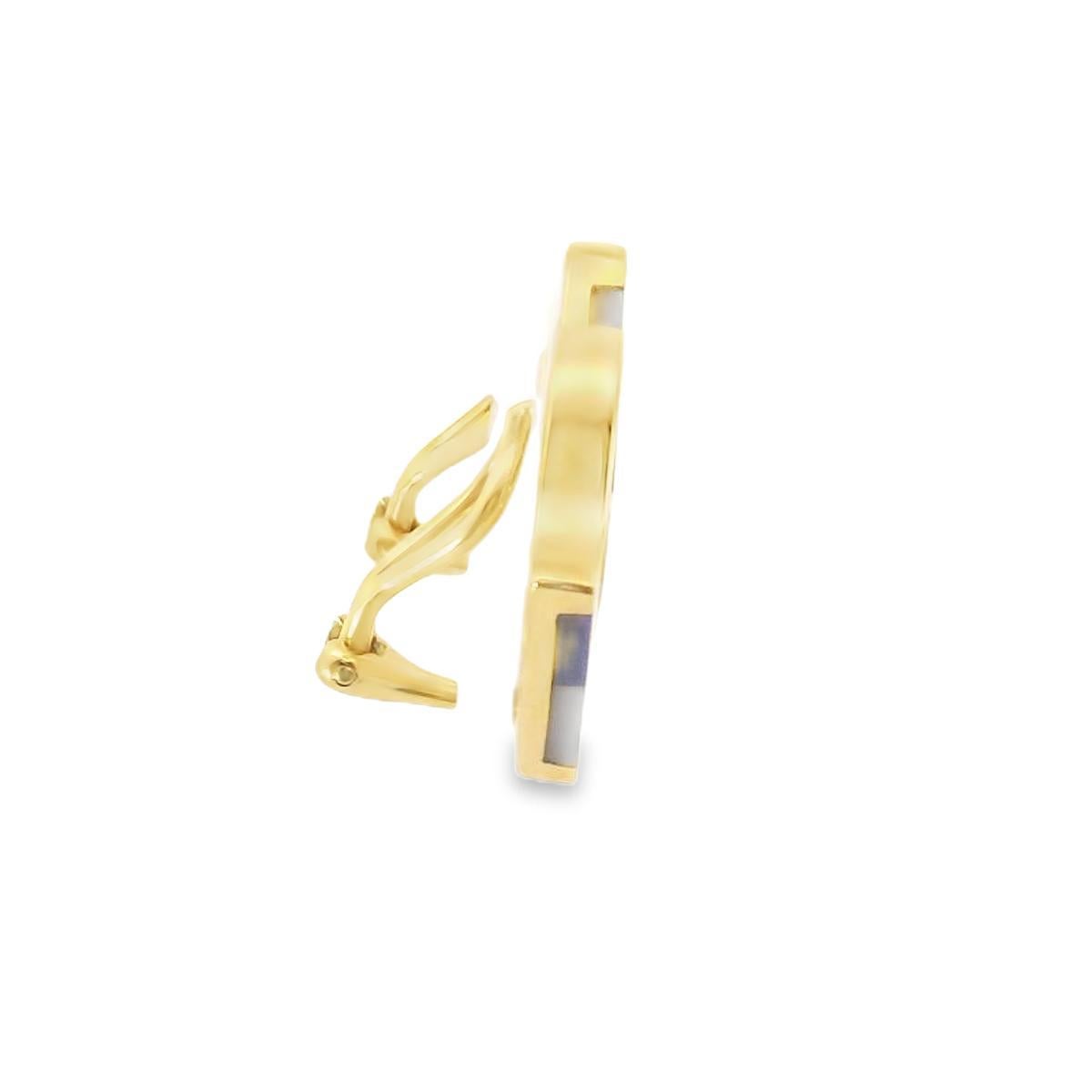 Mixed Cut 18k Gold  Tiffany & Co Vintage Lapis Lazuli Onyx Earrings Angela Cummings For Sale