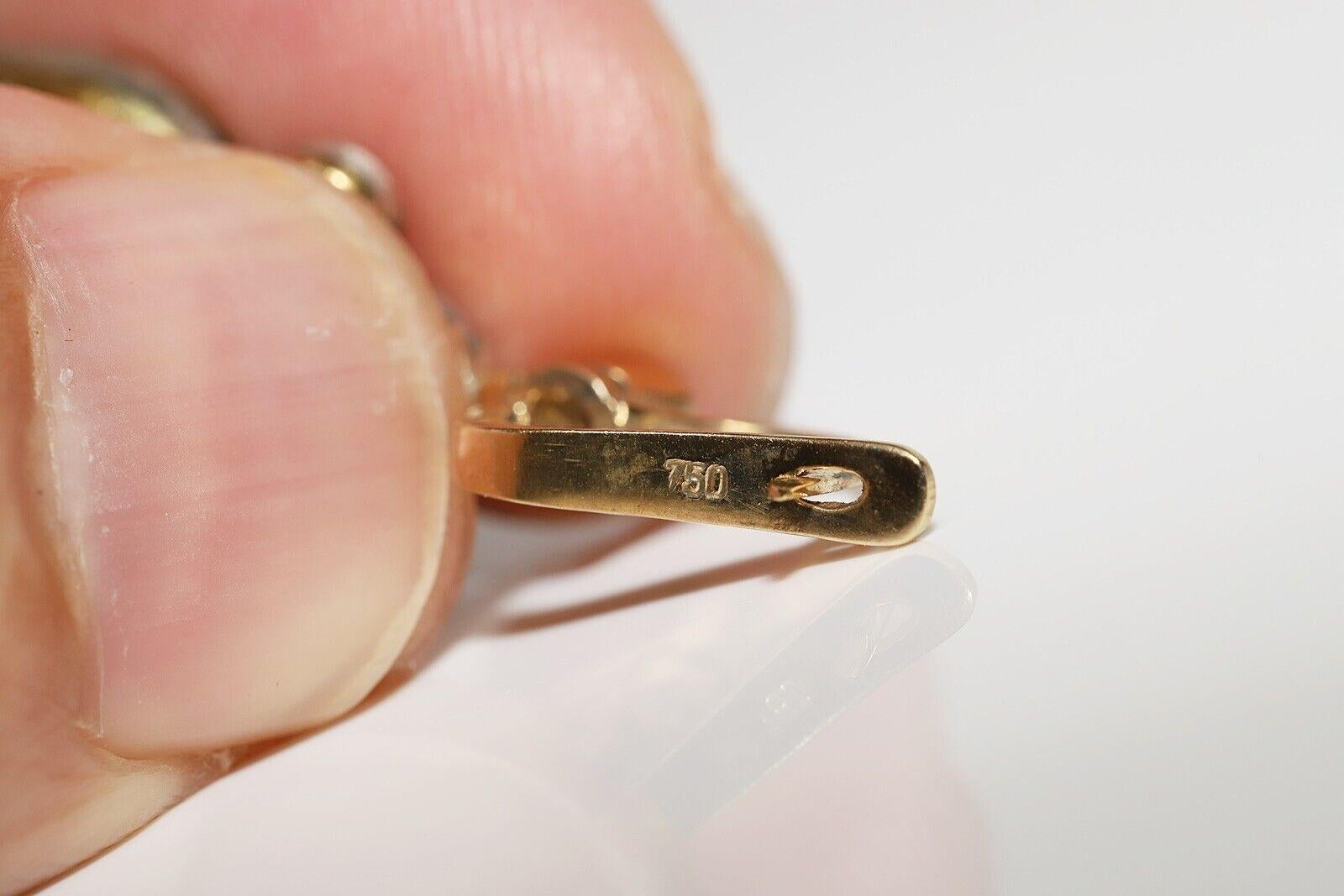 18 Karat Gold Platin Silber Neu Handgefertigter natürlicher Diamant  Tropfenpfeil-Ohrring 6