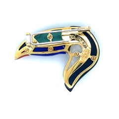 18k Gold Toucan Bird Pin