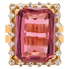18 Karat Gold Turmalin-Diamant-Ring