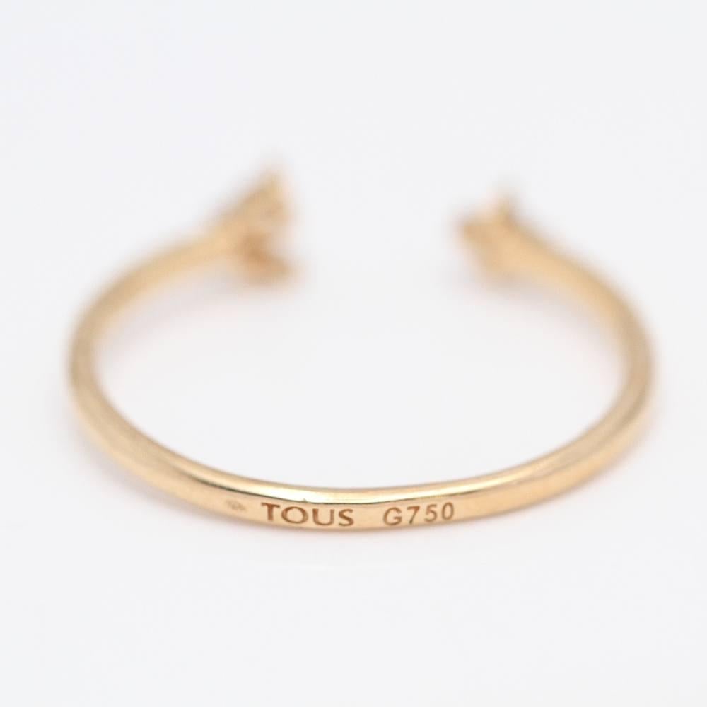 Pear Cut 18k gold TOUS LIGHT ring with diamonds second hand