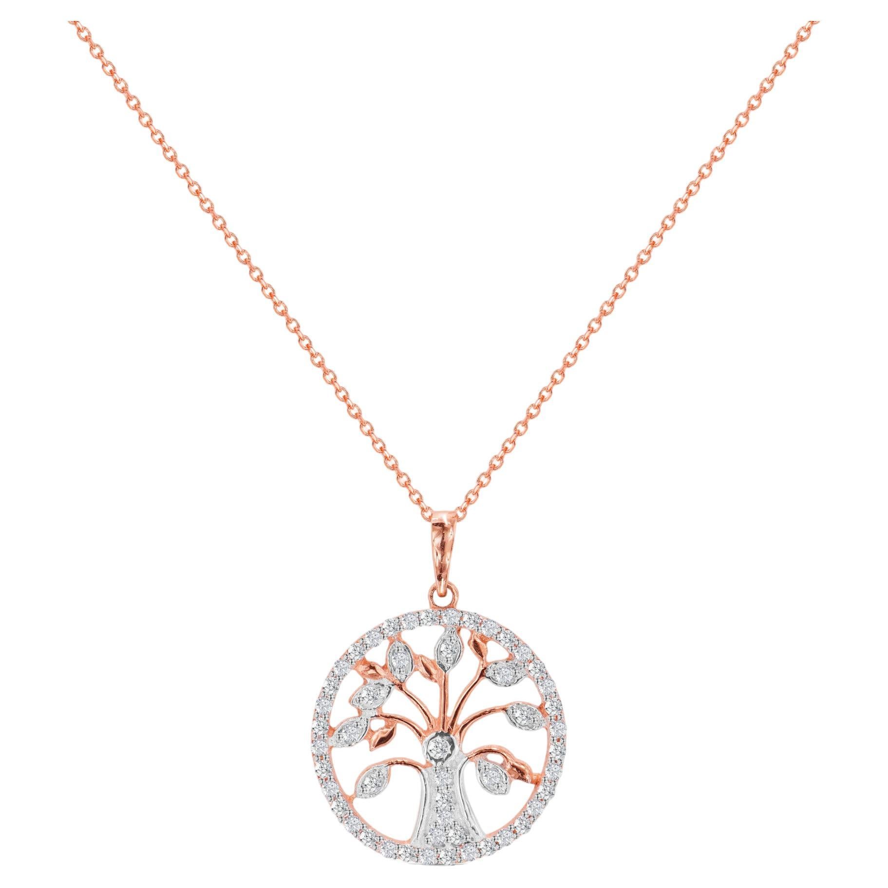 18k Gold Tree of Life Necklace Gold Spiritual Necklace Tree of Life Pendant For Sale