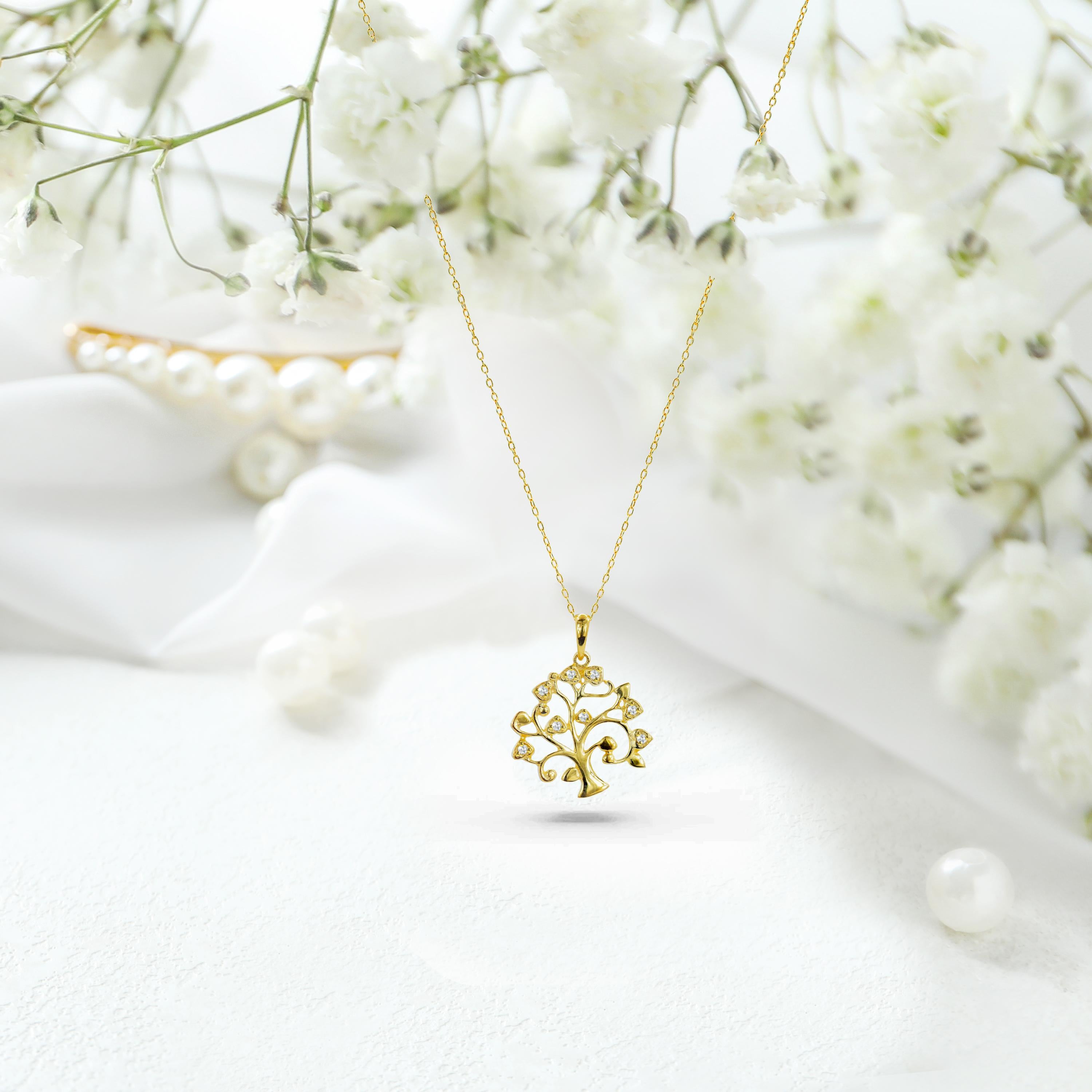 diamond tree of life pendant
