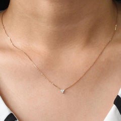 18k Gold Trio Diamond Necklace Three Diamond Floating Necklace