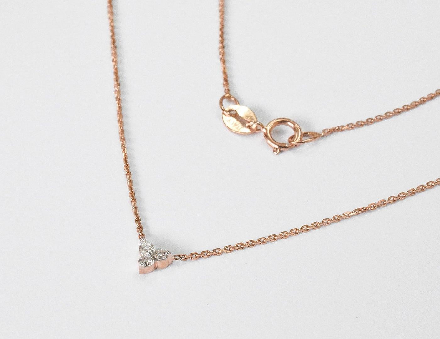 18 Karat Gold Trio Diamant-Halskette mit drei schwebenden Diamanten (Moderne) im Angebot