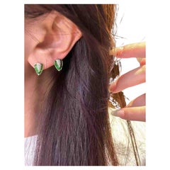 18K Gold Tsavorite 
Diamond Stud Earrings