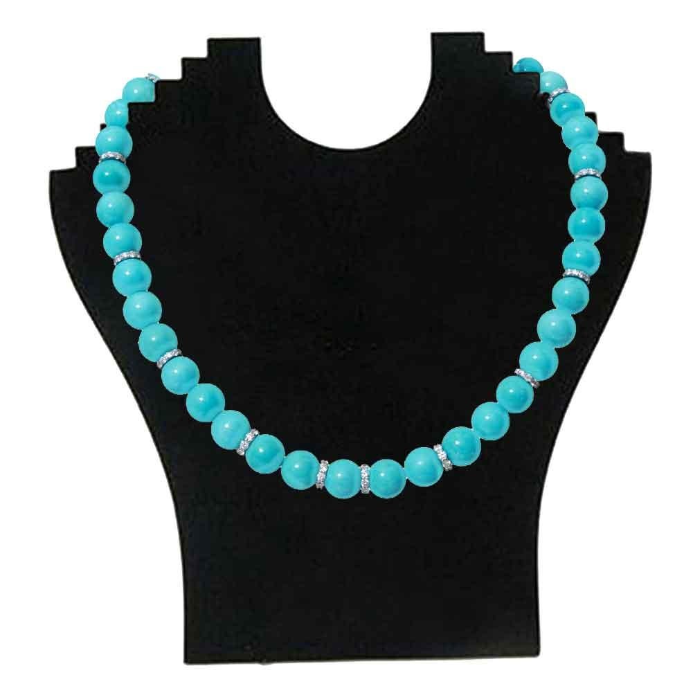 Modern 18K Gold Turquoise and Diamond Necklace For Sale